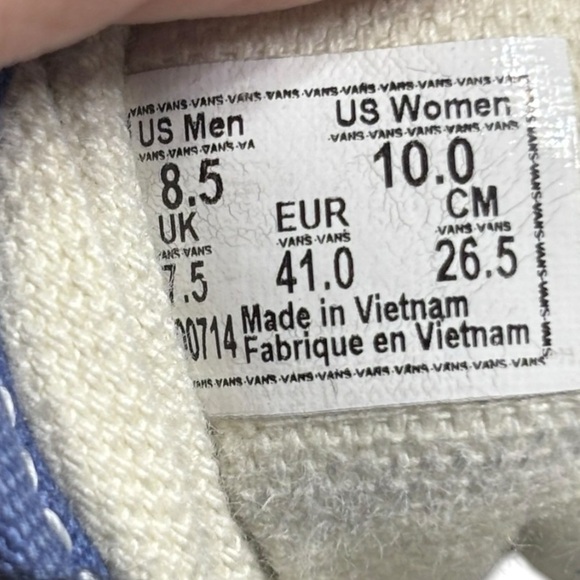 VANS Checker Flame Old Skool Classic Mens Canvas Suede Navy White Size 8.5M 10W - Picture 7 of 14